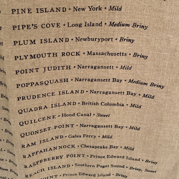 Sir Madam North American Oysters Table Runner
